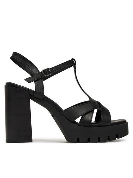 G-Star Raw Sandały WFA3925-6Z Czarny. Czarne sandały damskie G-Star Raw, bez wzorów, ze skóry, bez obcasa, na słupku. Za 239.99 zł.