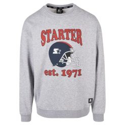 Sweter z okrągłym dekoltem Starter Football. Szare swetry męskie Starter, m, bez wzorów, bez kołnierzyka. Za 294.00 zł.