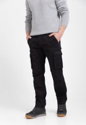 Spodnie bojówki, Comfort Fit, R-HAMPTER. Czarne spodnie materiałowe męskie Volcano, bez wzorów, z bawełny. Za 199.99 zł.