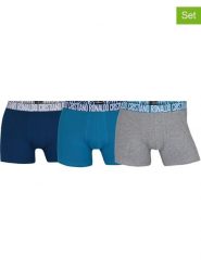 CR7 Bokserki (3 pary) w kolorze niebieskim rozmiar: XL. Niebieskie bokserki męskie CR7, bez wzorów, z bawełny. Za 65.99 zł.