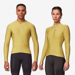 Koszulka rowerowa szosowa Van Rysel RCR 2 długi rękaw. Zielone t-shirty sportowe męskie VAN RYSEL, s, z elastanu, bez ramiączek, rowerowe. Za 249.99 zł.