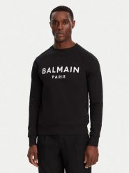 Balmain Bluza DH1JQ005BB65 Czarny Regular Fit. Czarne bluzy bez kaptura męskie Balmain, m, z bawełny. Za 2,549.00 zł.