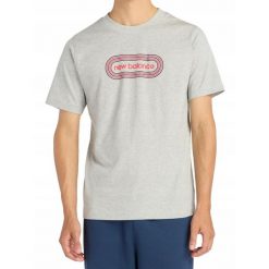Koszulka na co dzień Męska T-Shirt New Balance Sportowa Bawełniana. Szare t-shirty męskie New Balance, m, z bawełny, bez ramiączek. Za 129.00 zł.