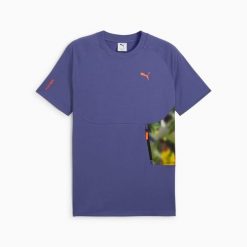 Koszulka sportowa męska Puma HOOPS X PUMATECH GRAPHIC 62962046. Fioletowe t-shirty sportowe męskie Puma, m, bez ramiączek, do koszykówki. Za 121.43 zł.