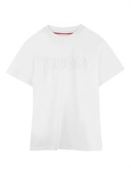 HUGO T-Shirt G01014 S Biały Regular Fit. Białe t-shirty chłopięce Hugo, bez wzorów, z bawełny, bez ramiączek. Za 169.99 zł.