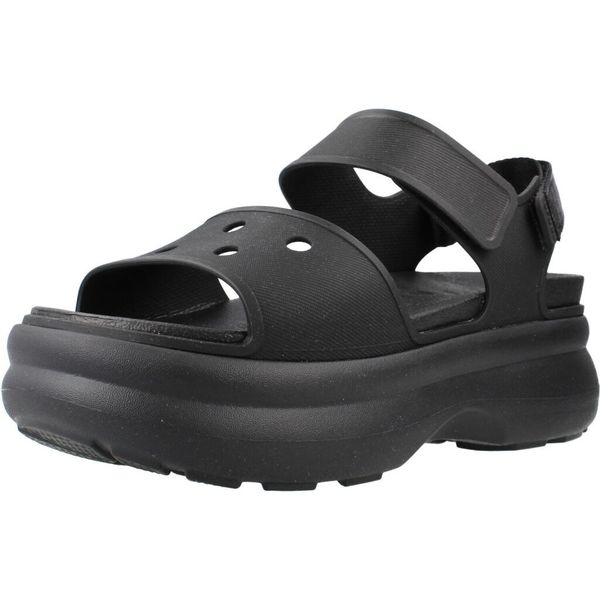 Sandały CROCS 211755C Czarny. Czarne obuwie trekkingowe damskie Crocs, bez wzorów, z materiału, bez obcasa. Za 277.65 zł.
