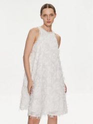 YAS Sukienka koktajlowa Pazy 26028873 Biały Standard Fit. Białe sukienki damskie YAS, bez wzorów, z syntetyku, wizytowe, bez kołnierzyka, bez ramiączek. Za 299.99 zł.