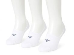 Skarpety mikrostopki Emporio Armani Calza 3-Pack. Białe skarpetki damskie EMPORIO ARMANI CONNECTED, bez wzorów, z bawełny. Za 79.00 zł.