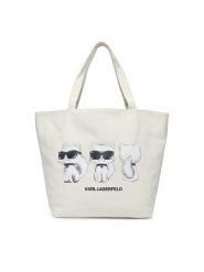 KARL LAGERFELD Torebka B4W50030 Kremowy. Białe torebki klasyczne damskie Karl Lagerfeld, bez wzorów, z materiału, bez dodatków. Za 389.99 zł.