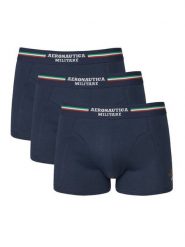 Aeronautica Militare Komplet bokserek AM1UBX001T Granatowy. Niebieskie bokserki męskie AERONAUTICA MILITARE, bez wzorów, z bawełny. Za 119.99 zł.