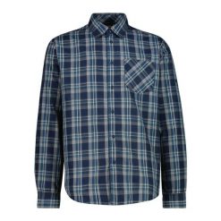 Koszula z długim rękawem z kieszenią CMP. Niebieskie koszule męskie CMP, m, bez wzorów, bez kołnierzyka, bez ramiączek. Za 189.99 zł.