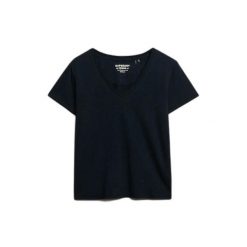 Damska koszulka z dekoltem w szpic Superdry Slub Emb de Studios. Niebieskie t-shirty damskie Superdry., l, bez wzorów, bez kołnierzyka. Za 150.20 zł.