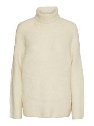 Pieces Sweter w kolorze kremowym rozmiar: XS. Brązowe golfy damskie Pieces, xs, bez wzorów, z wełny, bez ramiączek. Za 48.28 zł.