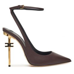 Szpilki Elisabetta Franchi. Brązowe szpilki Elisabetta Franchi, bez wzorów, bez obcasa. Za 1,899.00 zł.