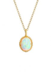 Elli Damski wisior Vintage Trend Blogger z Synthetic Opal w 925 Sterling Silver pozłacany Naszyjniki 1 ct. Szare naszyjniki damskie Elli, pozłacane. Za 328.99 zł.