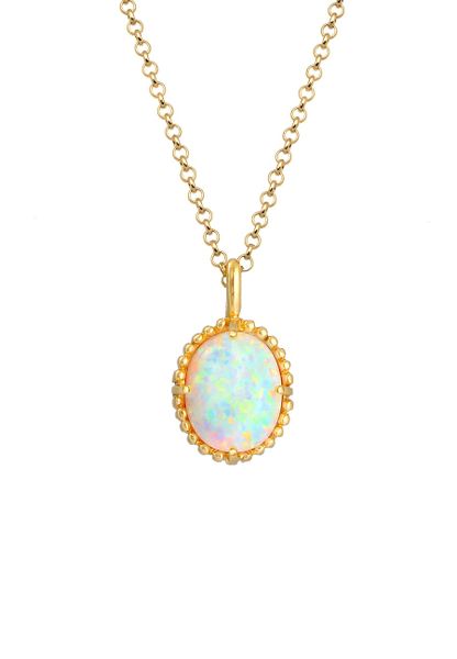 Elli Damski wisior Vintage Trend Blogger z Synthetic Opal w 925 Sterling Silver pozłacany Naszyjniki 1 ct. Szare naszyjniki damskie Elli, pozłacane. Za 328.99 zł.