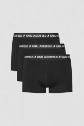 KARL LAGERFELD Czarne męskie bokserki 3PACK. Czarne bokserki męskie Karl Lagerfeld, bez wzorów. W wyprzedaży za 129.99 zł.