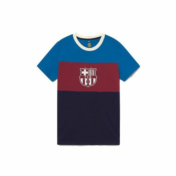 Koszulka piłkarska męska z krótkim rękawem F.C. Barcelona Niebieski. Niebieskie t-shirty sportowe męskie FC Barcelona, l, bez ramiączek, na fitness i siłownię. Za 129.20 zł.