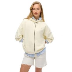 Damska bluza z kapturem zapinana na zamek Superdry Studios. Białe bluzy z kapturem damskie Superdry. Za 343.30 zł.