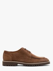 Welurowe półbuty męskie w stylu casual KORDEL. Brązowe półbuty męskie Ryłko, ze skóry, bez zapięcia. Za 479.99 zł.