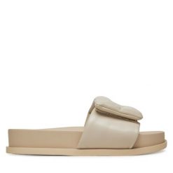 Klapki Armani Exchange. Klapki damskie Armani Exchange, bez wzorów, bez obcasa. Za 629.99 zł.