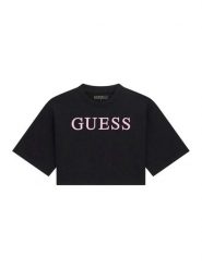 Guess T-Shirt J6RI11 KCNQ4 Czarny Oversize. Czarne koszulki dziewczęce Guess, z aplikacjami, z bawełny, bez ramiączek. Za 119.99 zł.