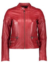 Buffalo Skórzana kurtka w kolorze czerwonym rozmiar: 36. Czerwone kurtki damskie Buffalo, bez wzorów, ze skóry, bez kaptura. Za 391.84 zł.