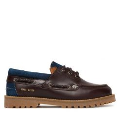 Półbuty REPLAY. Brązowe półbuty damskie Replay, bez wzorów, bez obcasa, na płaskiej podeszwie. Za 709.99 zł.