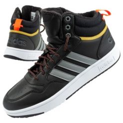 Buty adidas Hoops HR1440 czarne. Czarne buty sportowe na co dzień męskie ze skóry, bez zapięcia. Za 365.58 zł.
