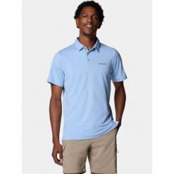 Koszulka polo męska Columbia Tech Trail. Niebieskie koszulki polo męskie Columbia, m, bez wzorów, z elastanu, bez ramiączek. Za 209.00 zł.