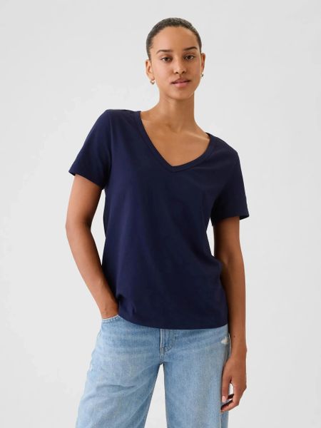 T-SHIRT DAMSKI KOSZULKA 1 BAWEŁNA GAP VINTAGE GRANATOWY. Niebieskie bluzki sportowe damskie GAP, s, bez wzorów, z bawełny, bez ramiączek. Za 144.60 zł.