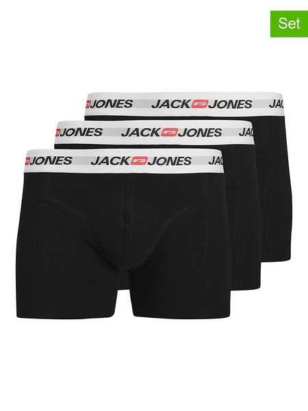 Jack & Jones Bokserki (3 pary) w kolorze czarnym rozmiar: S. Czarne bokserki męskie Jack & Jones, bez wzorów. Za 74.11 zł.