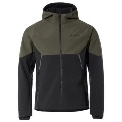 Kurtka wodoodporna VAUDE Qimsa Softshell. Zielone kurtki męskie Vaude, bez wzorów, z softshellu, sportowe, bez kaptura. Za 686.15 zł.