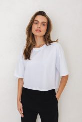 T-SHIRT PENNY BIAŁY M - Flawless. Białe t-shirty damskie Flawless, m, bez wzorów, z bawełny, bez kołnierzyka. Za 179.00 zł.