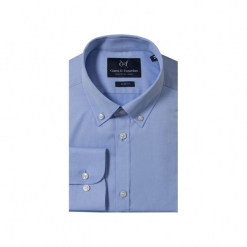 KOSZULA BLUE BUTTON DOWN. Niebieskie koszule męskie Guns&tuxedos, m, bez wzorów, bez kołnierzyka, bez ramiączek. Za 139.99 zł.
