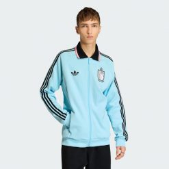 Wyjazdowa bluza reprezentacyjna Belgia. Niebieskie bluzy bez kaptura męskie Adidas, xl. Za 506.50 zł.