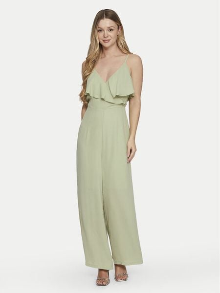 Vila Kombinezon Elke 14093630 Zielony Regular Fit. Zielone kombinezony damskie Vila, bez wzorów, z syntetyku, bez kołnierzyka, bez ramiączek. Za 159.99 zł.