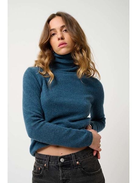 AUTHENTIC CASHMERE Kaszmirowy golf "Bise" w kolorze niebieskim rozmiar: M. Niebieskie golfy damskie AUTHENTIC CASHMERE, m, bez wzorów, z kaszmiru, bez ramiączek. Za 339.37 zł.