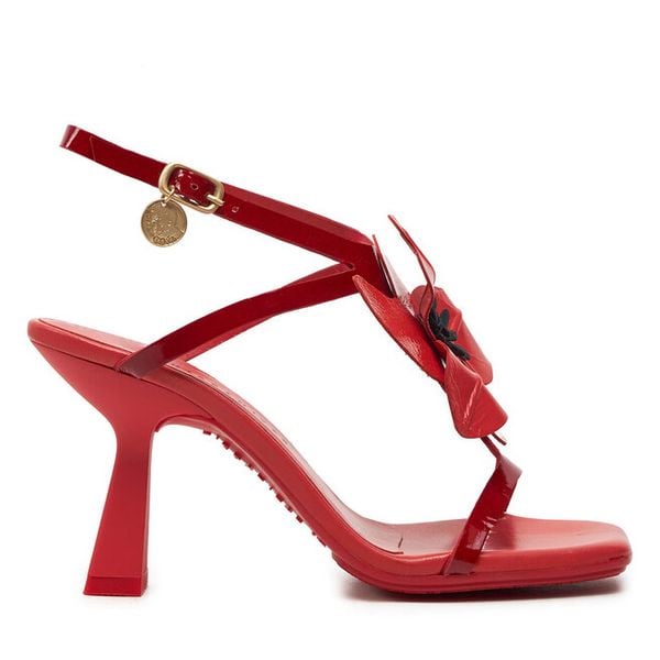 Sandały Hispanitas. Czerwone sandały damskie Hispanitas, bez wzorów, bez obcasa, na słupku. Za 679.99 zł.