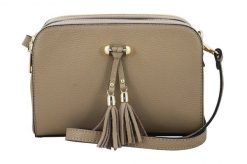Listonoszka skórzana BARBERINI'S beżowa 961-2. Brązowe shopper bag damskie Barberinis, bez wzorów, ze skóry, małe, bez dodatków. Za 279.99 zł.