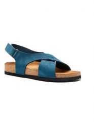 Comfortfusse Skórzane sandały w kolorze granatowym rozmiar: 42. Niebieskie sandały damskie Comfortfusse, bez wzorów, z nubiku, bez obcasa. Za 245.96 zł.