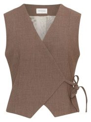 MOSS COPENHAGEN Kamizelka "Darina" w kolorze brązowym rozmiar: XL. Brązowe kamizelki damskie MOSS COPENHAGEN, xl. Za 150.72 zł.