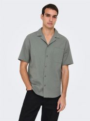 ONLY & SONS Koszula "Eye resort" w kolorze zielonym rozmiar: XL. Zielone koszule męskie Only & Sons, xl, bez wzorów, z bawełny, bez kołnierzyka, bez ramiączek. Za 87.81 zł.