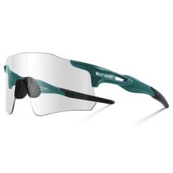 Lekkie okulary rowerowe fotochromowe z poliwęglanu. Zielone okulary przeciwsłoneczne męskie WEST BIKING, z gumy. Za 143.84 zł.