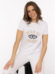 Zwillingsherz Koszulka w kolorze białym rozmiar: XL. Białe bluzki damskie Zwillingsherz, xl, bez wzorów, z bawełny, bez kołnierzyka, bez ramiączek. Za 82.99 zł.