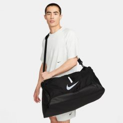 Torba Nike Academy Team Football Duffel Bag Medium 60l, Dla obu płci. Czarne torebki klasyczne damskie Nike, bez wzorów, z poliesteru, bez dodatków. Za 139.99 zł.