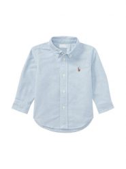 Polo Ralph Lauren Koszula 320677133002 Błękitny Regular Fit. Niebieskie koszule chłopięce Polo Ralph Lauren, bez wzorów, z bawełny, bez kołnierzyka, bez ramiączek. Za 329.99 zł.