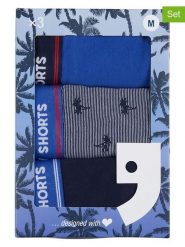 Happy Shorts Bokserki (3 pary) w kolorze granatowo-niebiesko-szarym rozmiar: L. Niebieskie bokserki męskie Happy Shorts, bez wzorów. Za 49.19 zł.