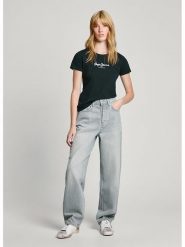 Pepe Jeans Koszulka w kolorze czarnym rozmiar: S. Czarne bluzki damskie Pepe Jeans, s, bez wzorów, z bawełny, bez kołnierzyka, bez ramiączek. Za 70.24 zł.