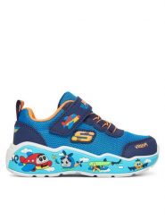 Skechers Sneakersy Play Scene 407312N/BLNV Niebieski. Niebieskie buty sportowe chłopięce Skechers, z materiału, bez zapięcia. Za 179.99 zł.